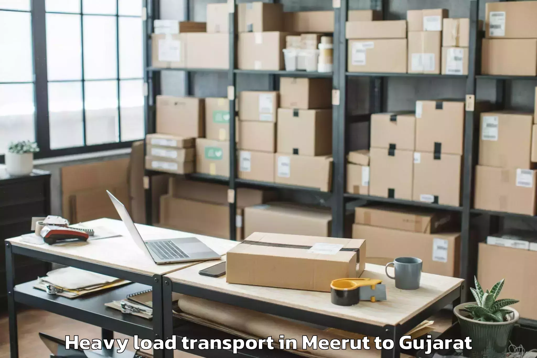 Top Meerut to Tharad Heavy Load Transport Available